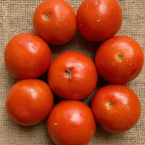 Cal Ace VF Tomatoes on a burlap tablecloth